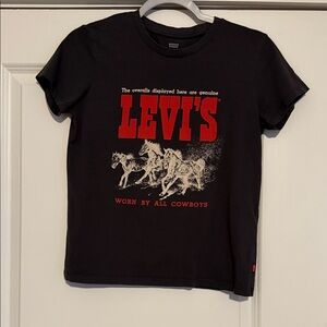 Levi's Grey Tee with Red and White Cowboy Graphic